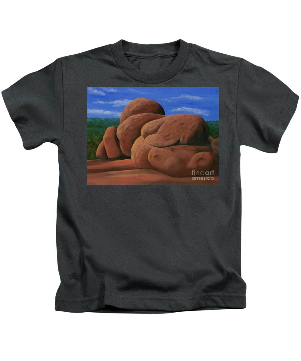 Elephant Rocks Kids T-Shirt featuring the painting Elephant Rocks Summer One by Garry McMichael