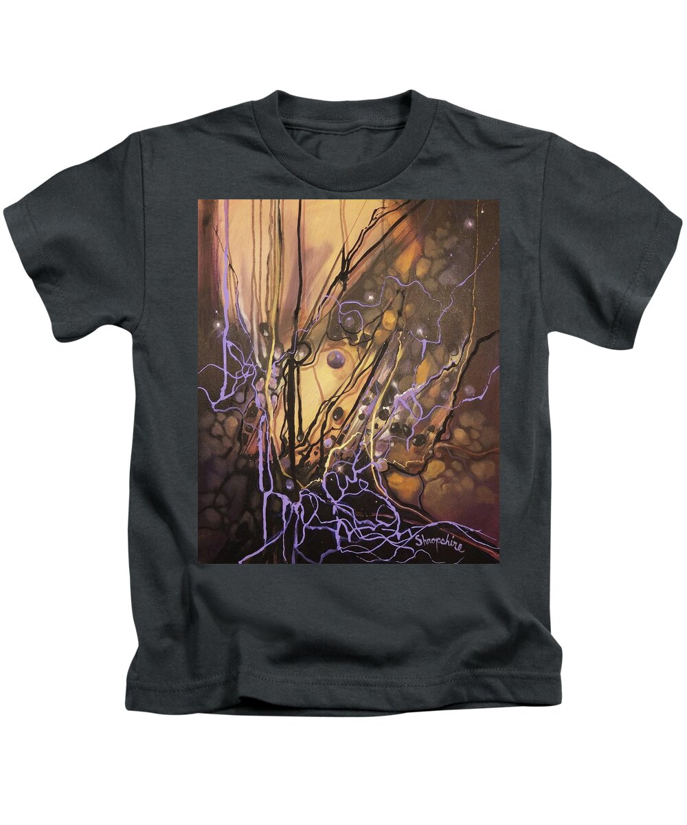 Abstract Kids T-Shirt featuring the painting Entanglements by Tom Shropshire