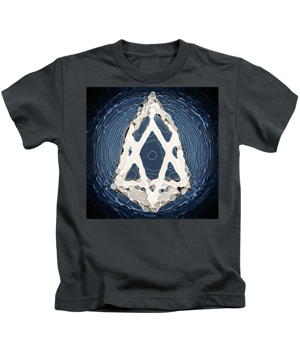 Eos Coin Kids T-Shirt featuring the painting Eos Coin by Jeelan Clark