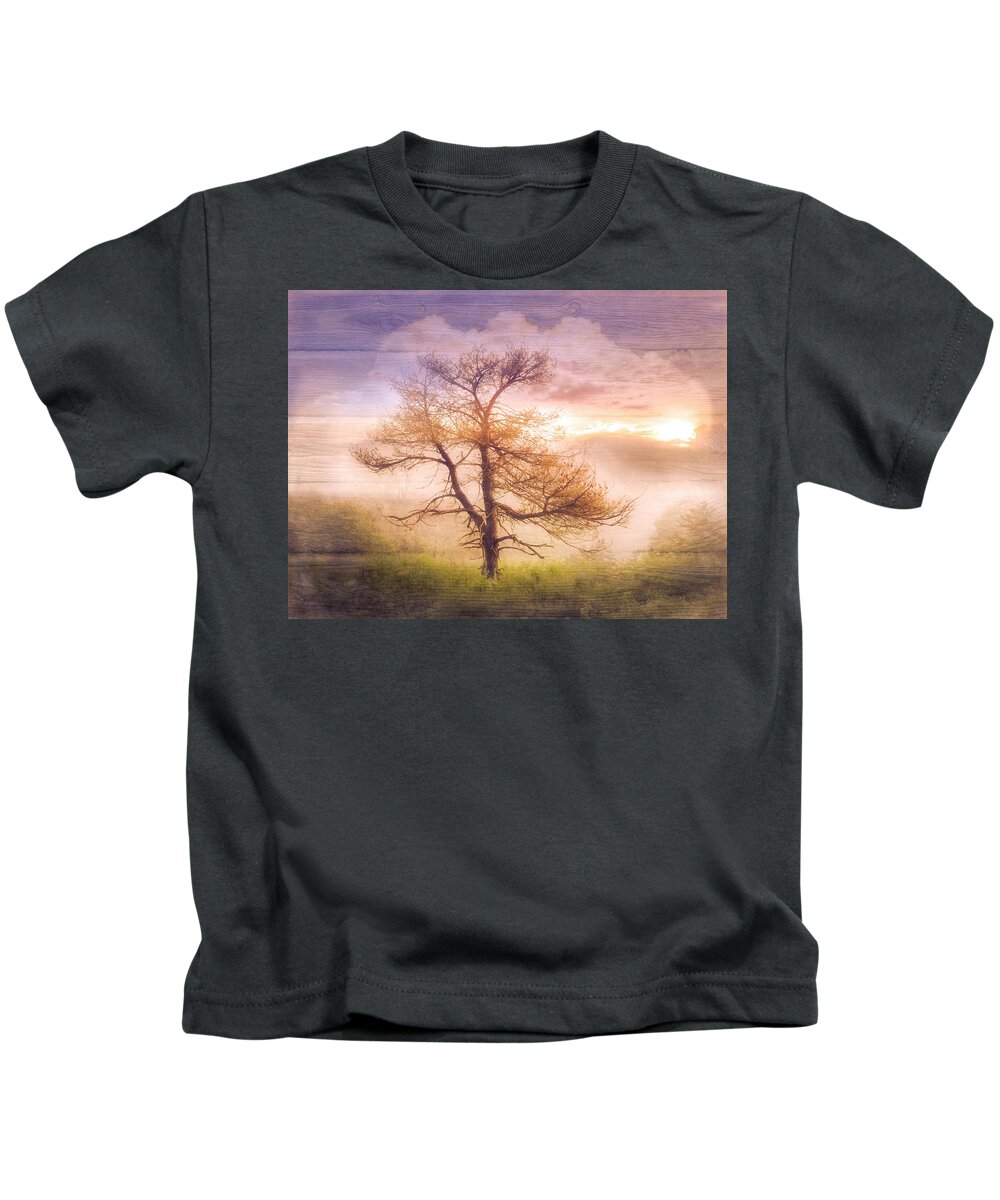 Carolina Kids T-Shirt featuring the photograph Fall Mists by Debra and Dave Vanderlaan