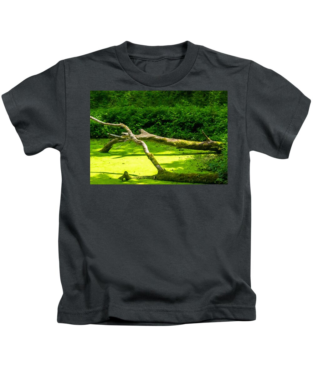 Landscape Kids T-Shirt featuring the photograph Fallen Log by Robert Bolla