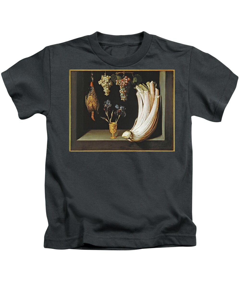 Felipe Ramirez Kids T-Shirt featuring the painting Felipe Ramirez / 'Still Life', 1628, Oil on canvas, 71 x 92 cm, P02802. by Felipe Ramirez -17th cent -