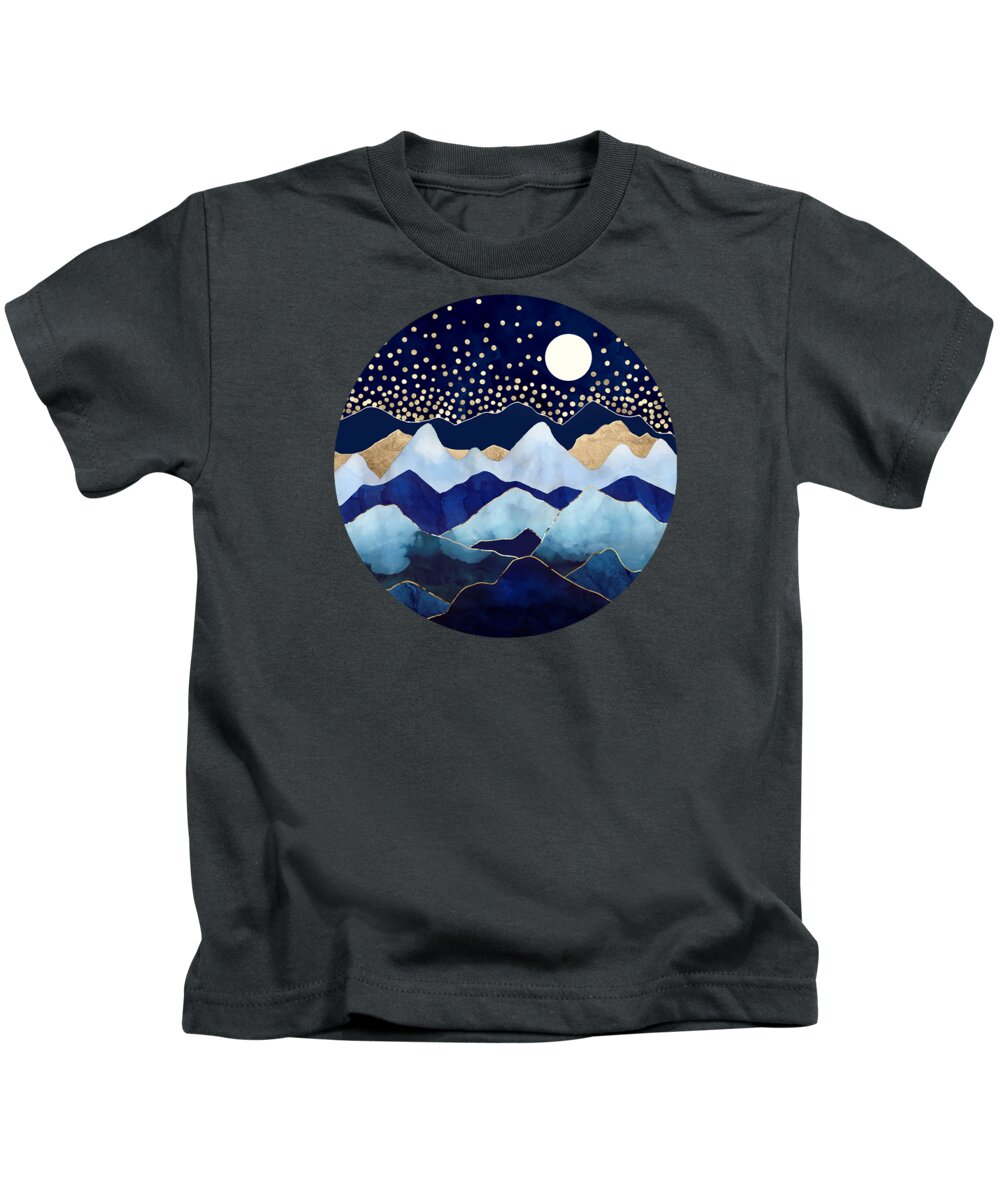 Blue Kids T-Shirt featuring the digital art Firefly Stars by Spacefrog Designs