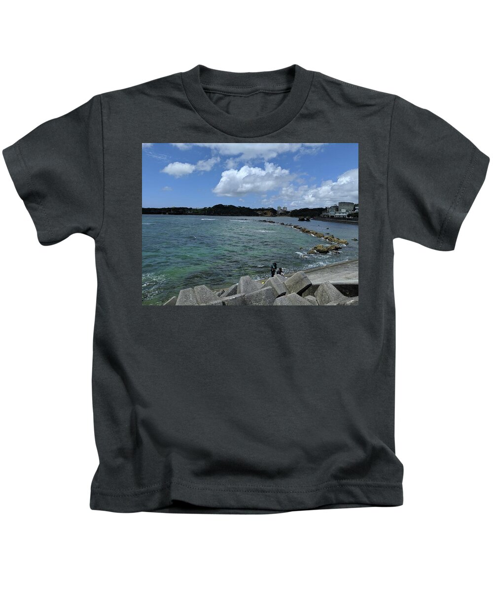 Fishing Kids T-Shirt featuring the photograph Fishing clear water by Eric Hafner