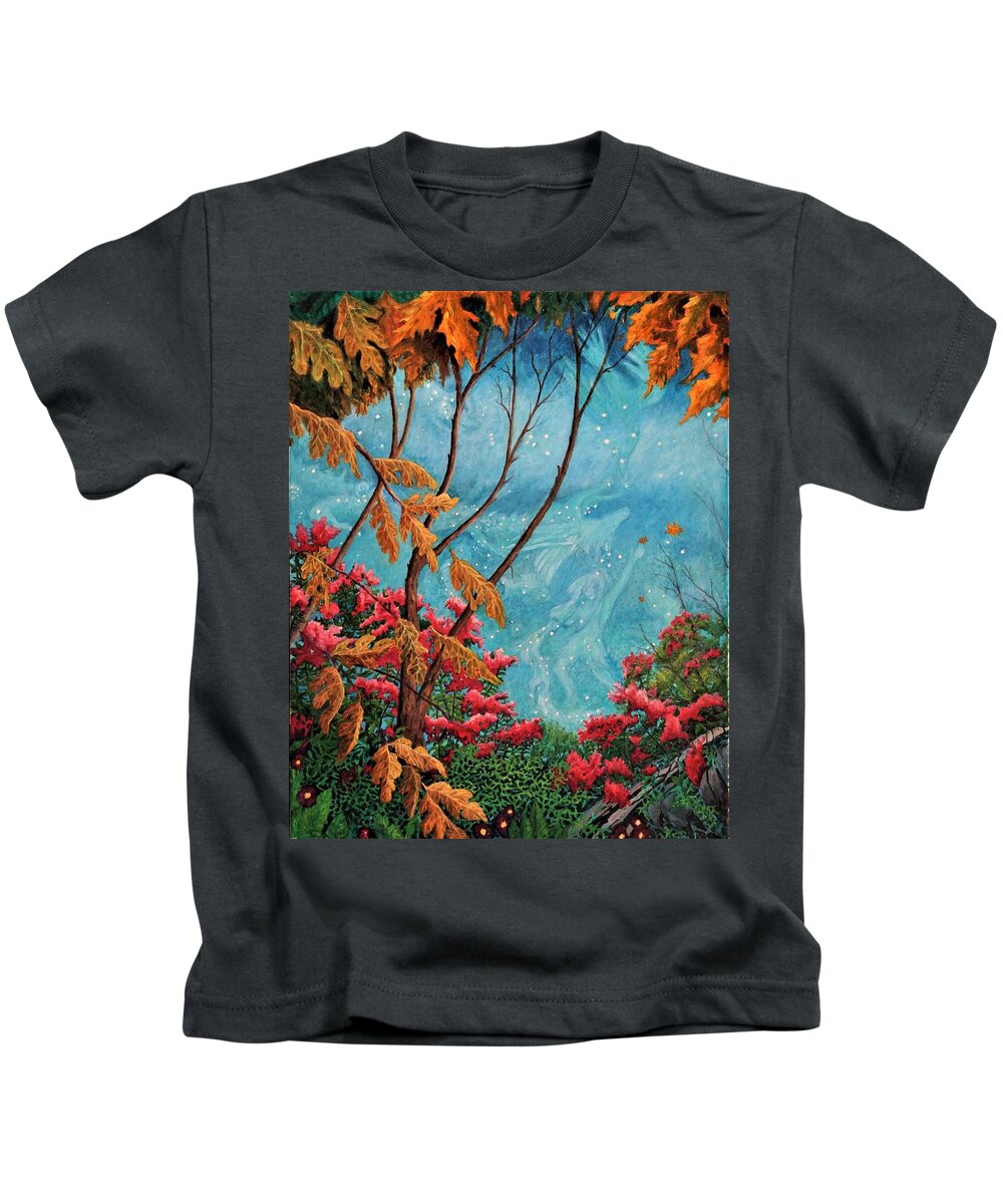Fall Kids T-Shirt featuring the painting Flora by Matt Konar