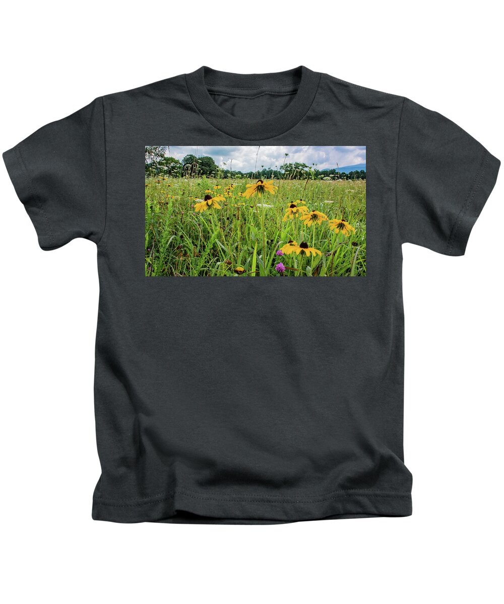 Clover Kids T-Shirt featuring the photograph Flowers of the Field, Cades Cove by Marcy Wielfaert