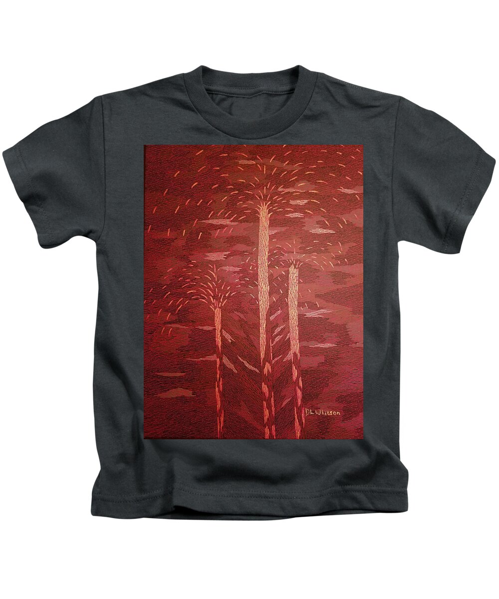 Fountain Kids T-Shirt featuring the painting Fountains of Gold by Darren Whitson