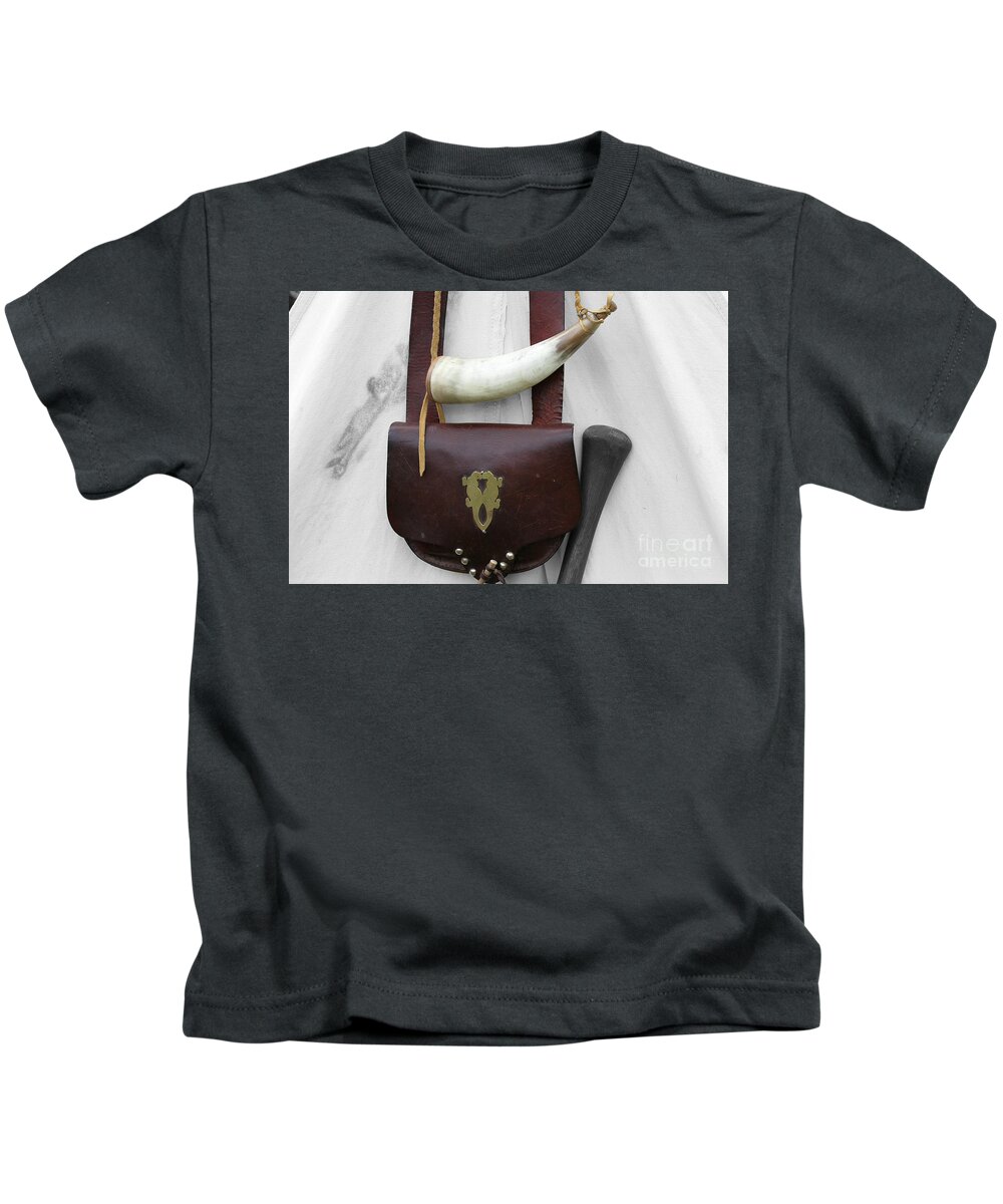 Bag Kids T-Shirt featuring the photograph French Canadian voyageurs kit by Rich Collins
