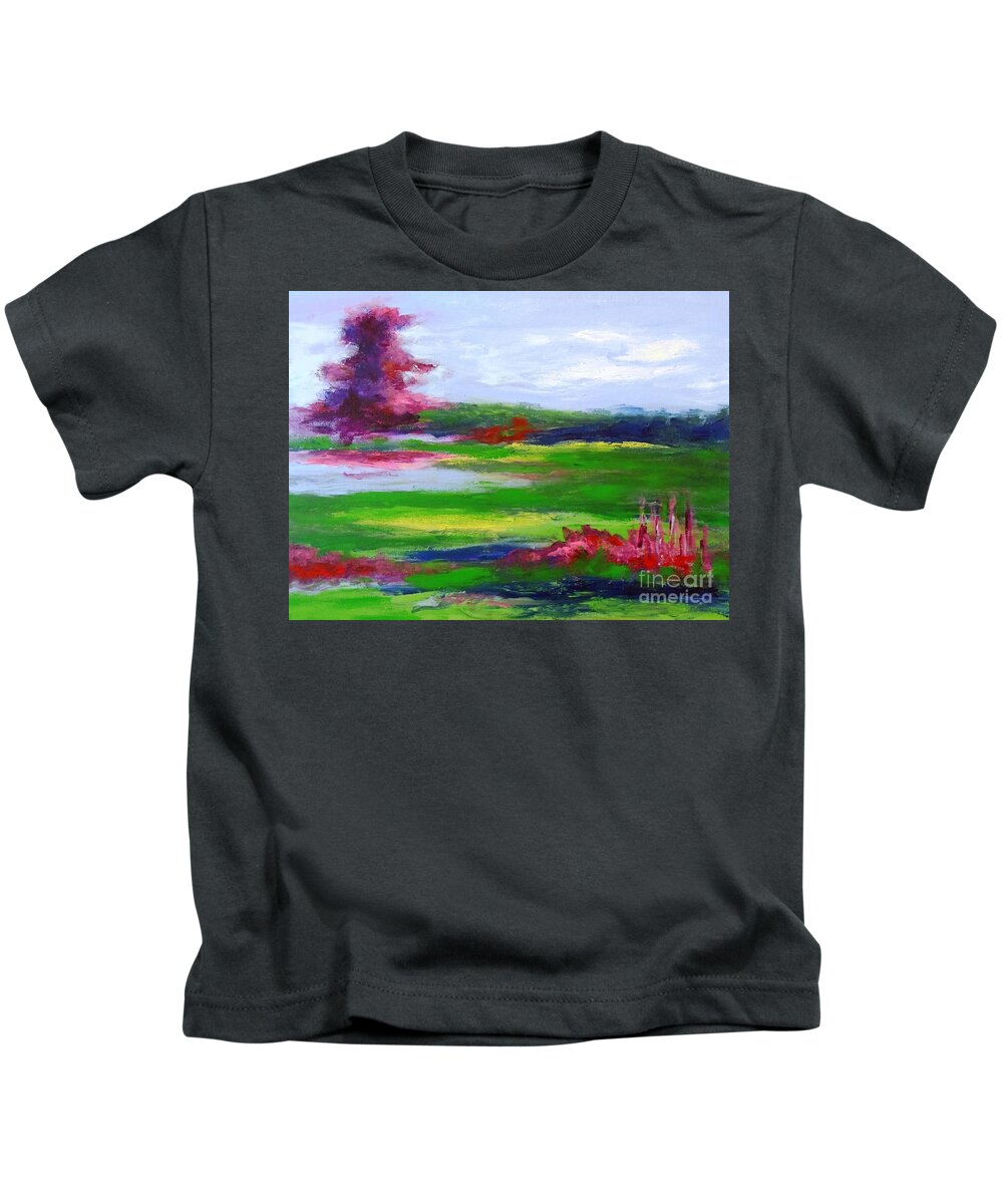 Landscape Kids T-Shirt featuring the painting Garden Impressions I by Petra Burgmann