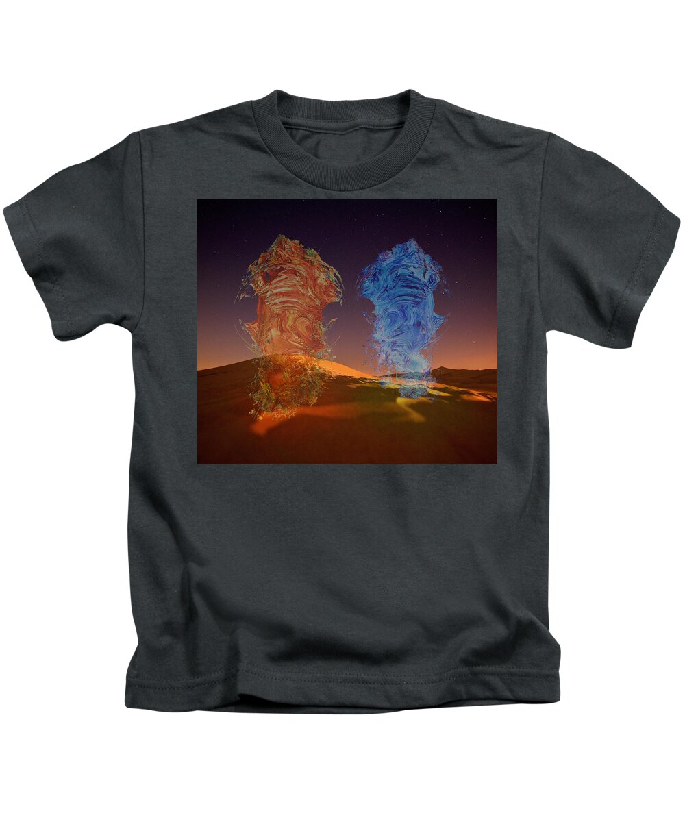 Genie Kids T-Shirt featuring the digital art Genies Dance by Alex Mir
