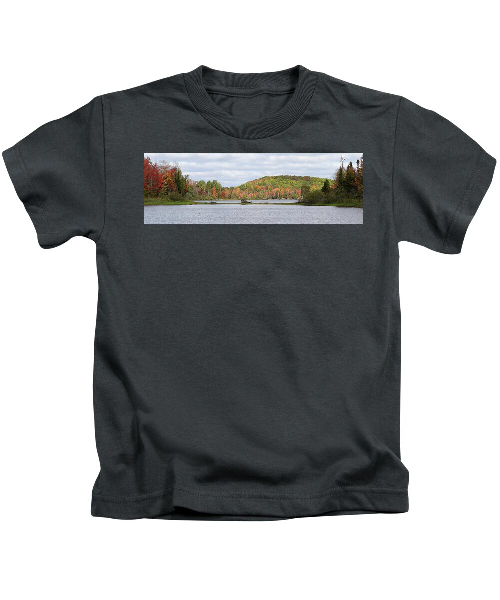 Gile Flowage Kids T-Shirt featuring the photograph Gile Flowage Pano by Brook Burling