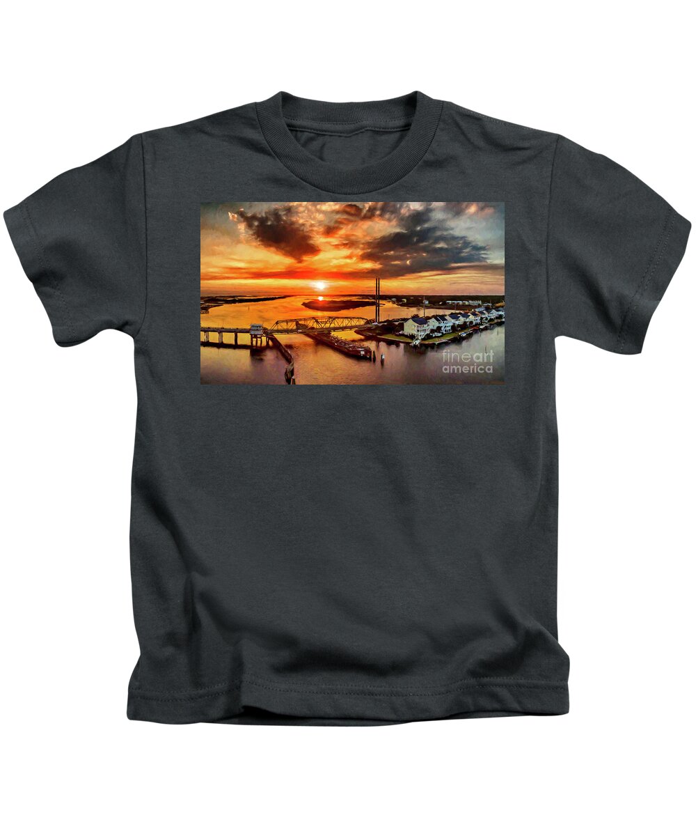 Sunset Kids T-Shirt featuring the photograph Glory Days by DJA Images