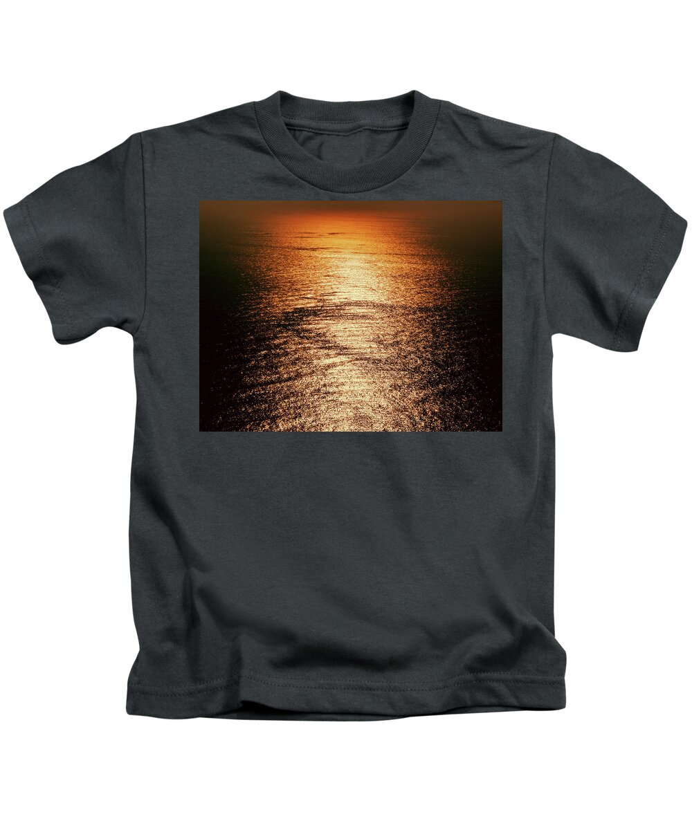 Sunset Kids T-Shirt featuring the photograph Golden sea in Alanya by Sun Travels