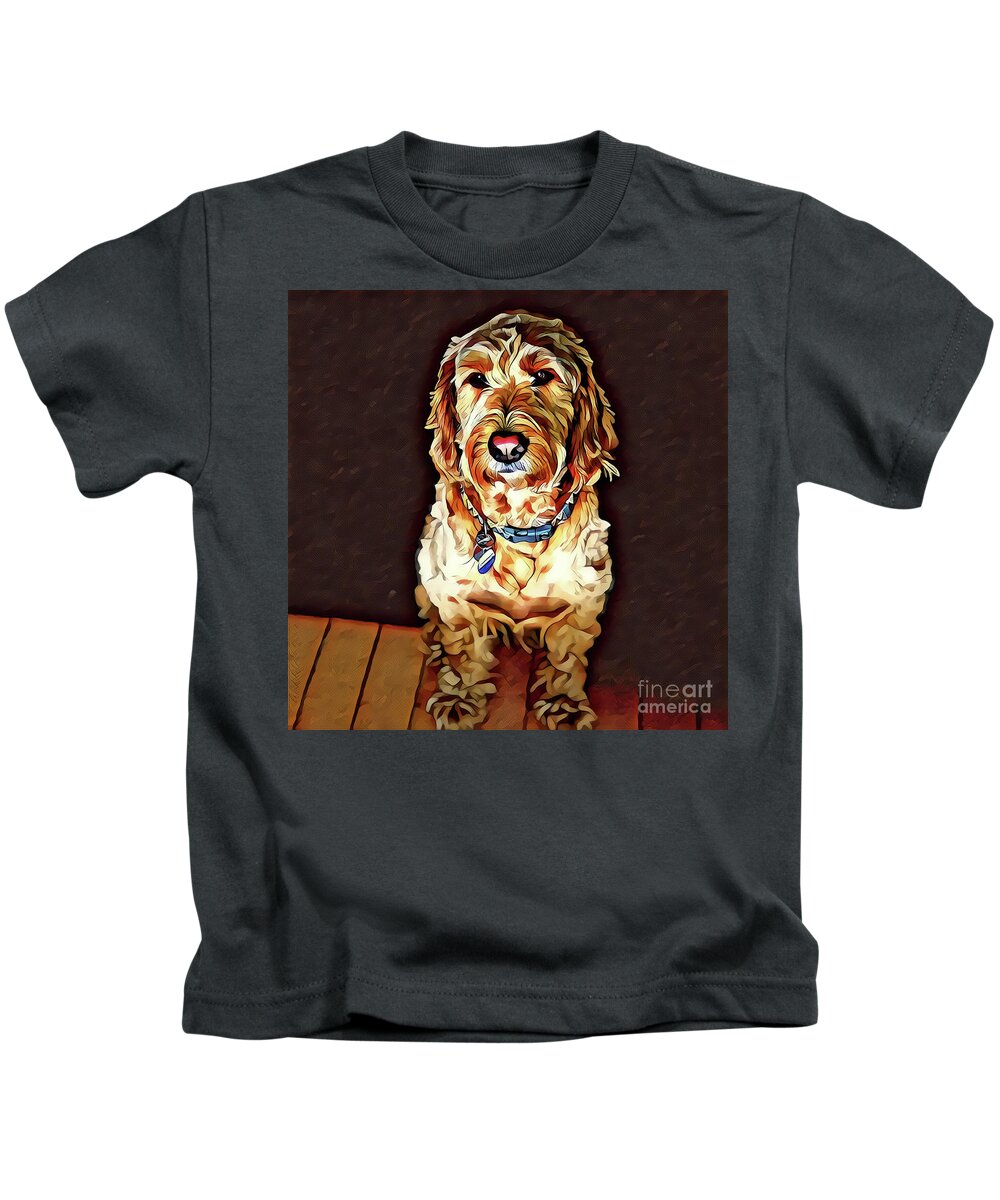 Dog Kids T-Shirt featuring the digital art Good Dog by Xine Segalas