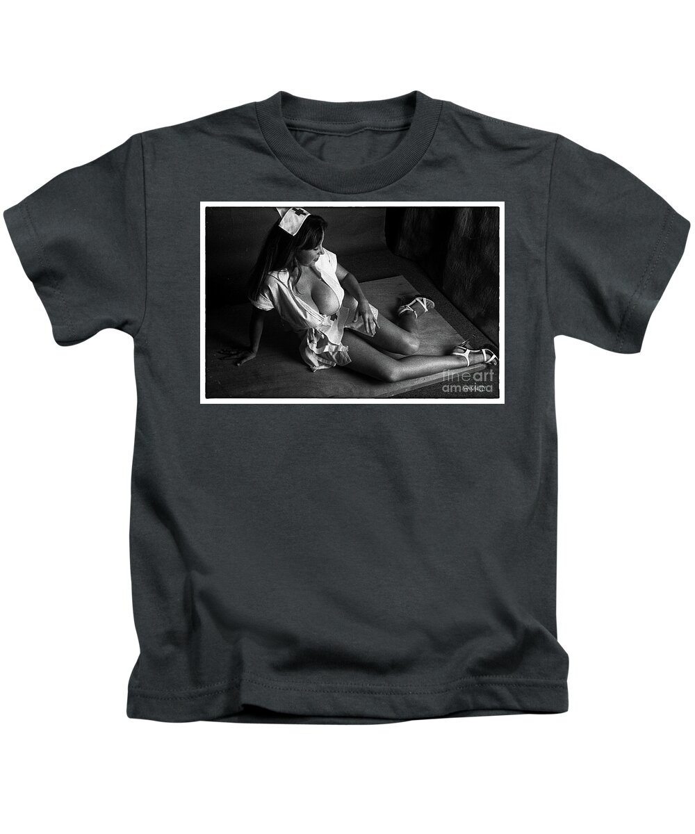 Nurse Kids T-Shirt featuring the digital art Grace Sprains Her Ankle by Bob Winberry