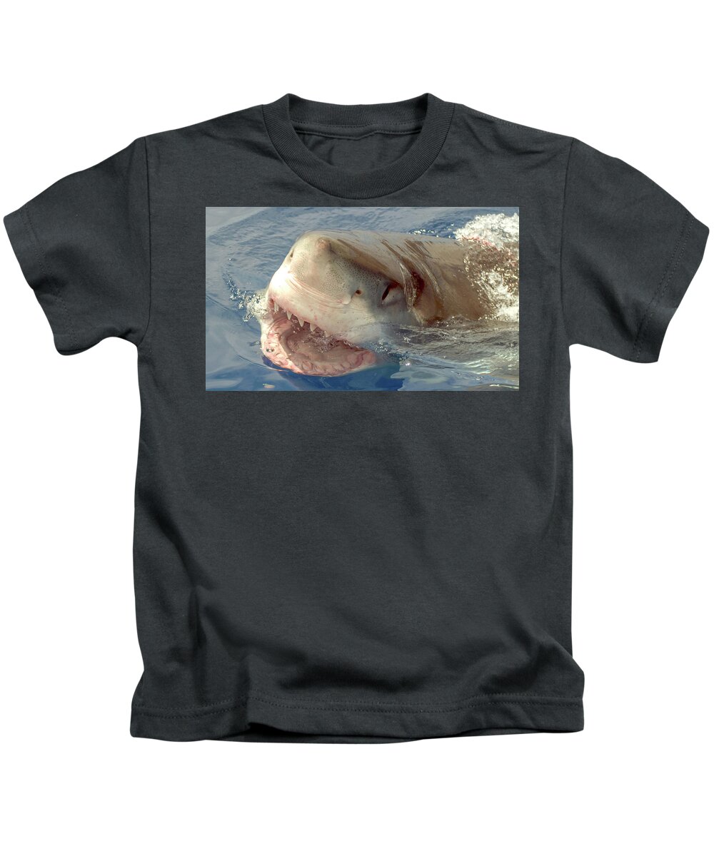 Shark Kids T-Shirt featuring the photograph Great White Shark by David Shuler