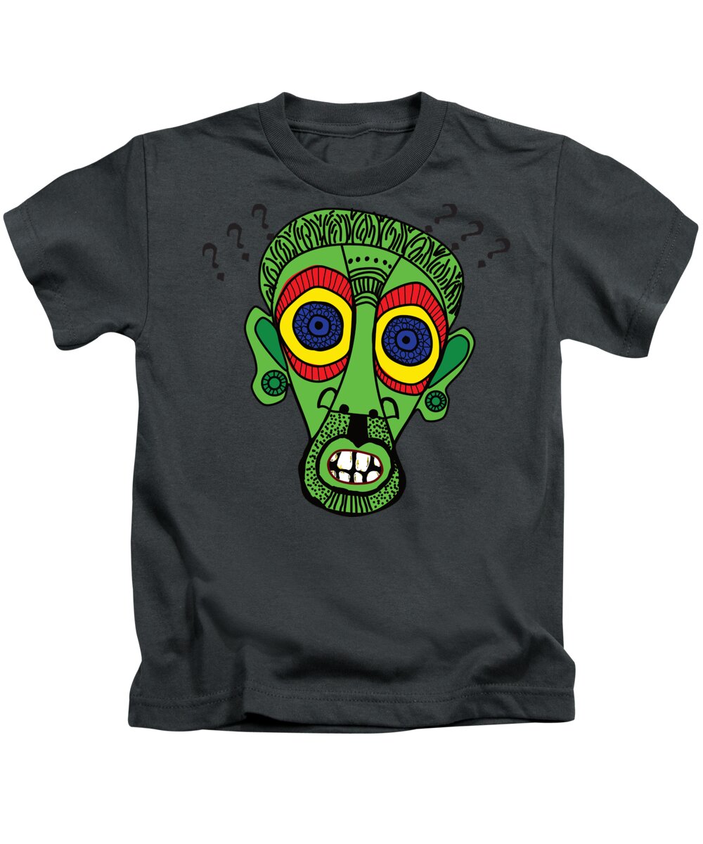 Green Kids T-Shirt featuring the digital art Green Boy by Patricia Piotrak