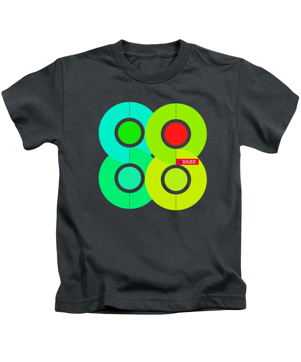 Ubabe Green Style Kids T-Shirt featuring the digital art Green Style by Ubabe Style