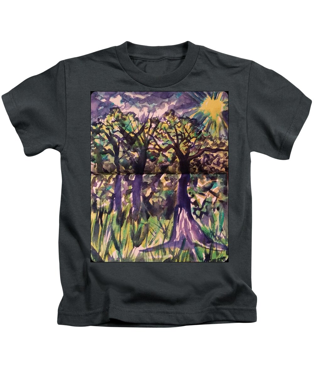 Grove Kids T-Shirt featuring the painting Grove by Angela Weddle