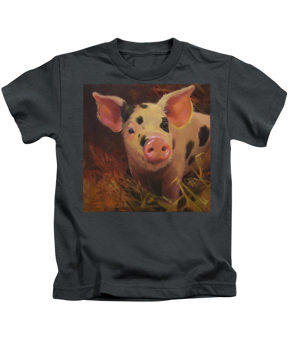 Farm Animals Kids T-Shirt featuring the painting Gypsy Rose by Carolyne Hawley