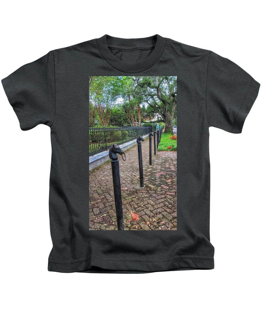 New Orleans Kids T-Shirt featuring the photograph Hold My Horse by Portia Olaughlin