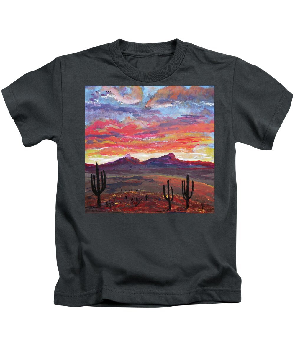 Arizona Kids T-Shirt featuring the painting How I see Arizona by Chance Kafka