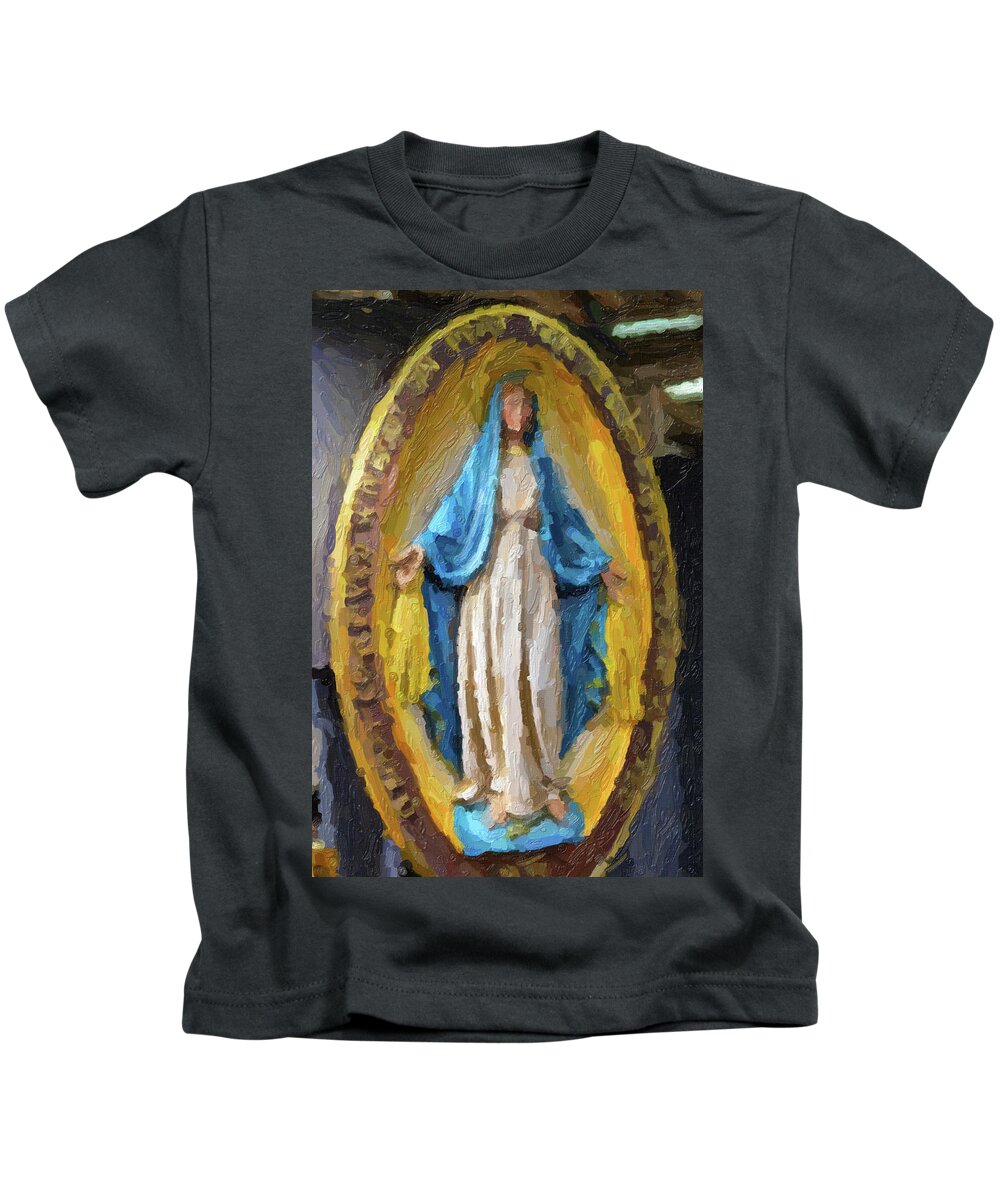 Arts Kids T-Shirt featuring the photograph illustration of The Miraculous Medal by Vivida Photo PC