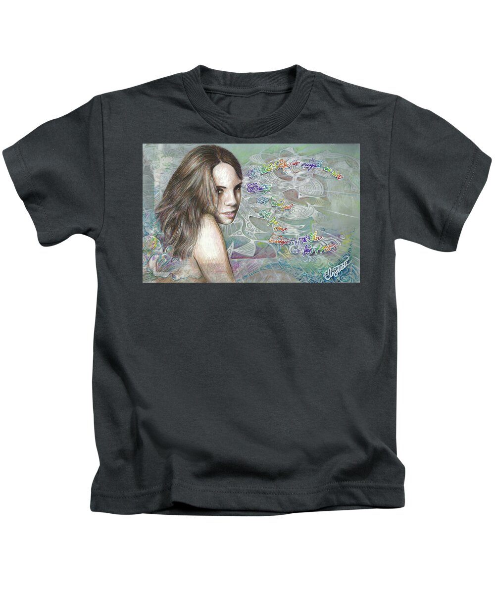 Portrait Kids T-Shirt featuring the painting Insatiable by Jeremy Robinson