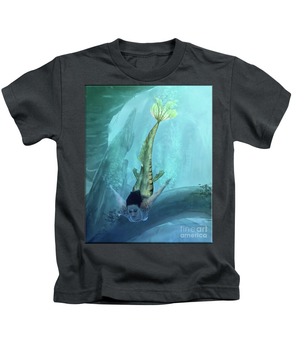 Dark Kids T-Shirt featuring the digital art Into The Deep by Recreating Creation