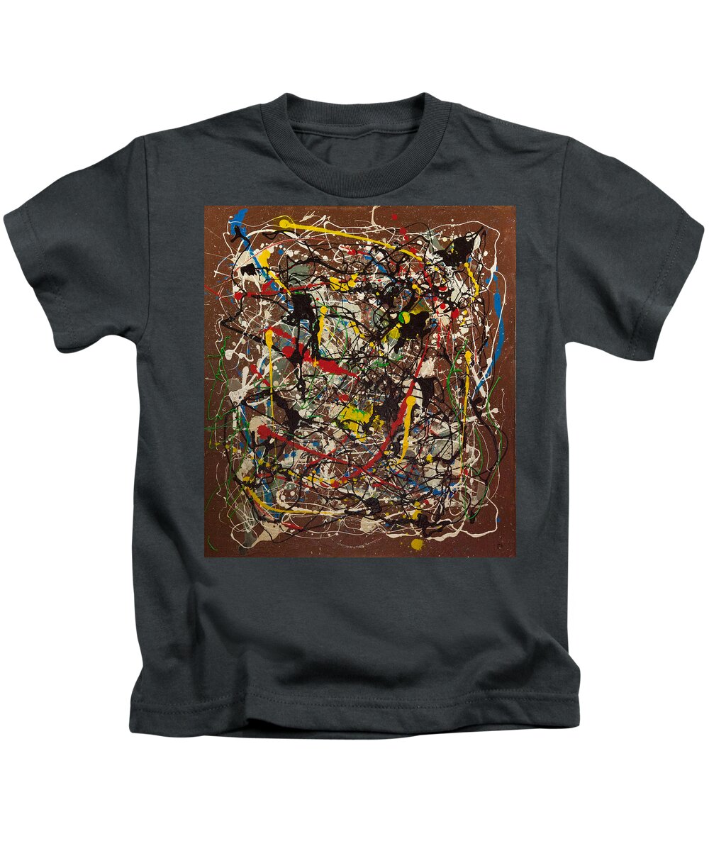 Iota 16 Kids T-Shirt featuring the painting Iota #16 Abstract by Sensory Art House