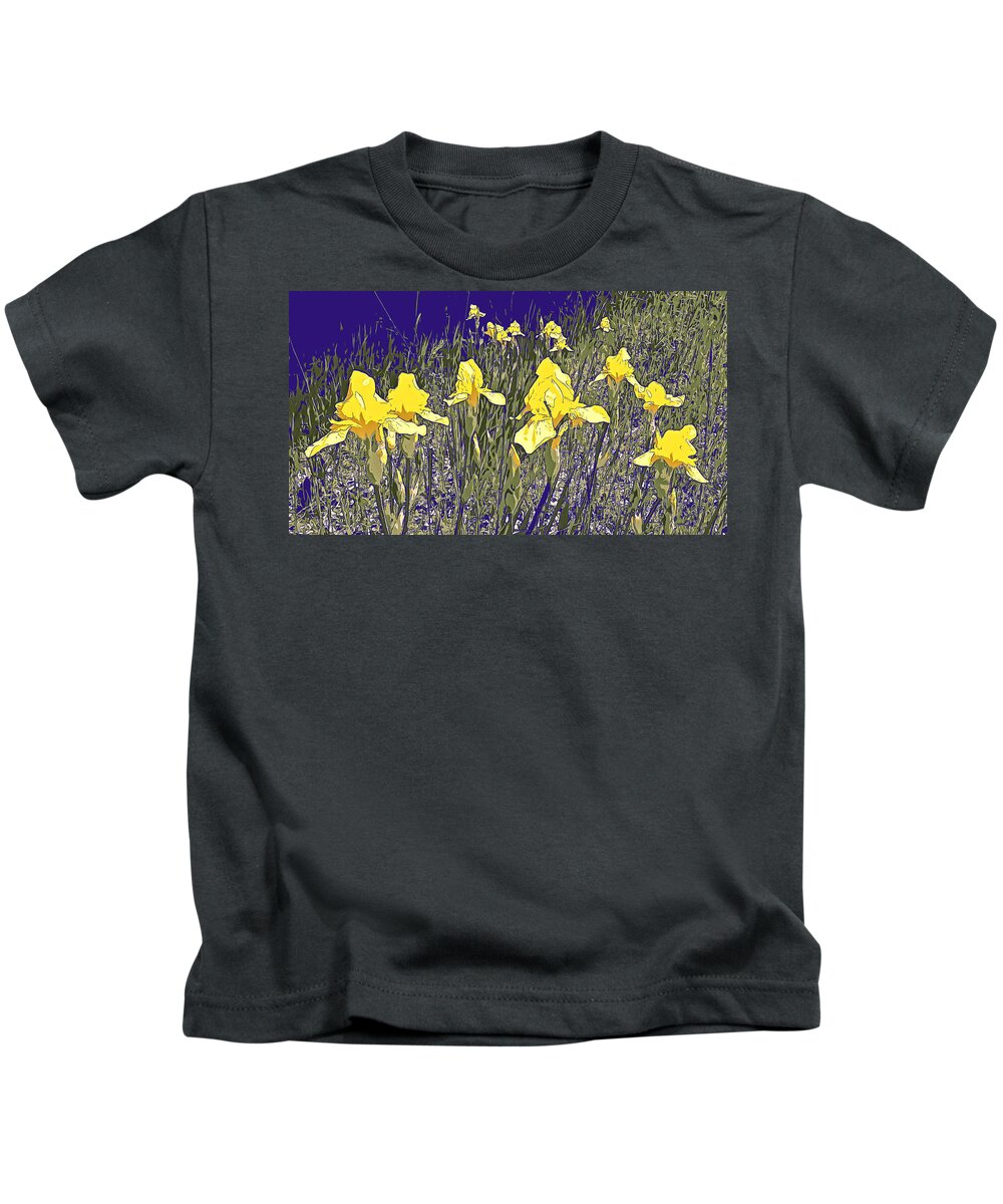 Iris Kids T-Shirt featuring the photograph Irises by Robert Bissett