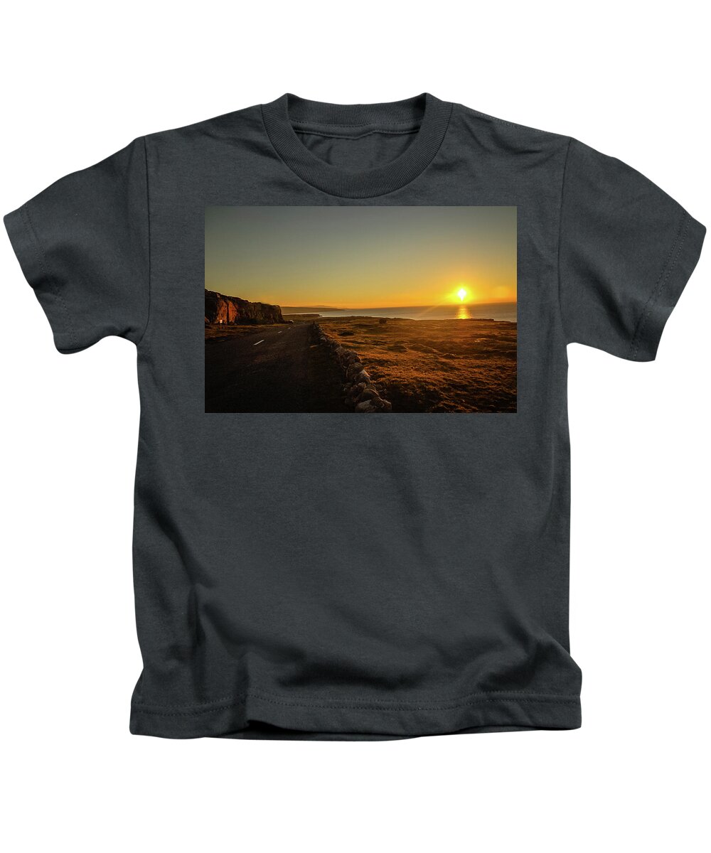 Sunset Kids T-Shirt featuring the photograph Irish Sunset by Tito Slack