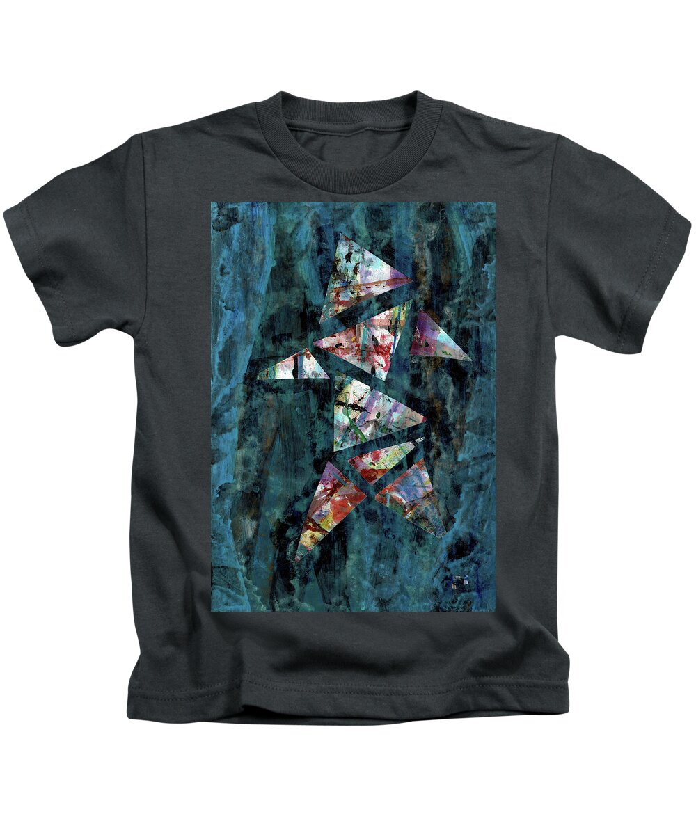 Kappa9 Kids T-Shirt featuring the painting Kappa #9 Abstract by Sensory Art House