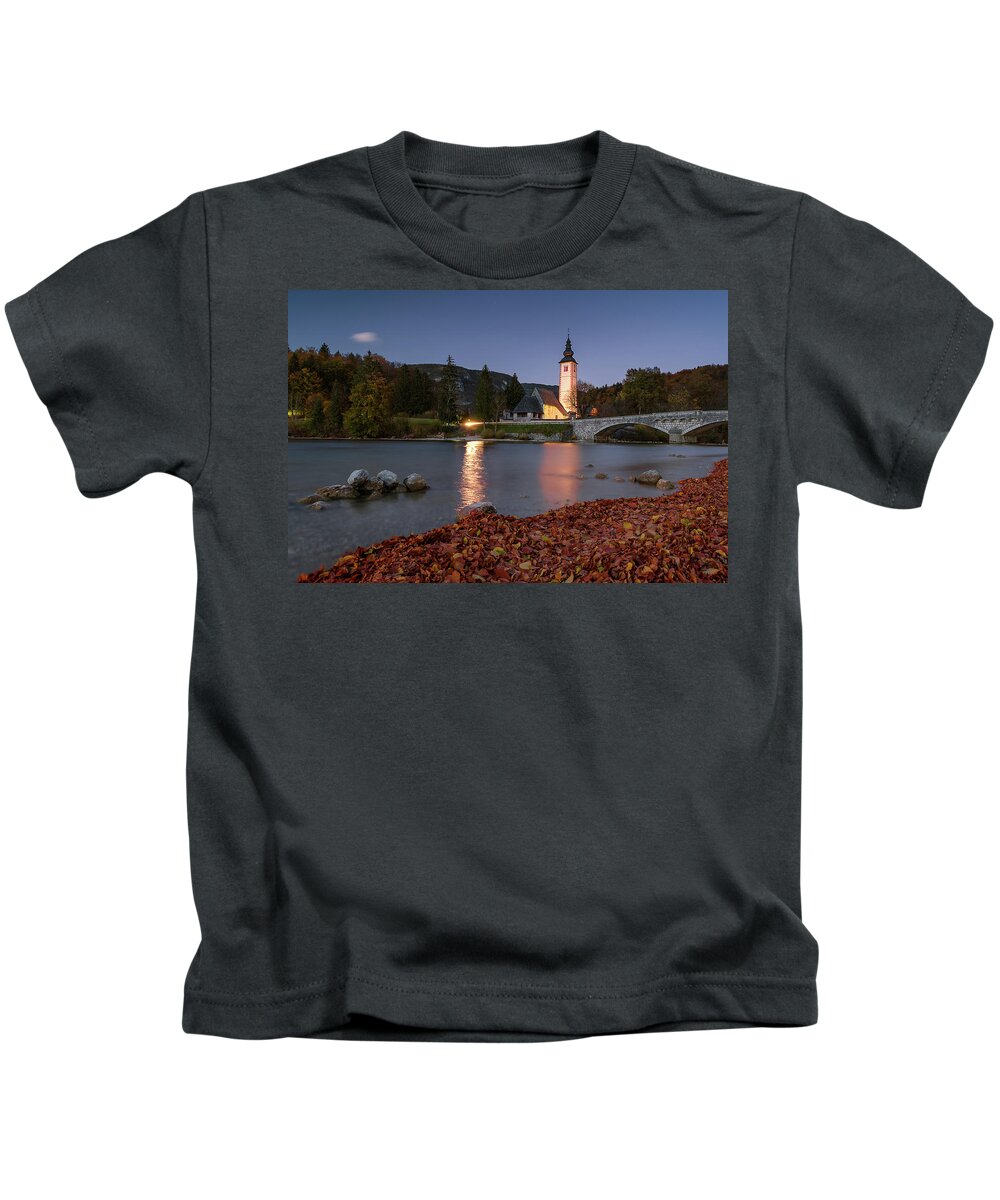Bohinj Kids T-Shirt featuring the photograph Lake Bohinj I by Elias Pentikis