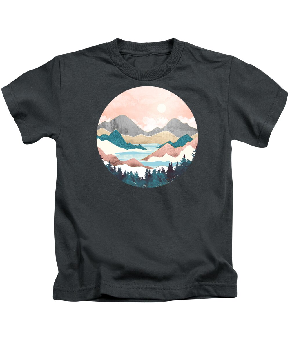 Sunrise Kids T-Shirt featuring the digital art Lake Sunrise by Spacefrog Designs