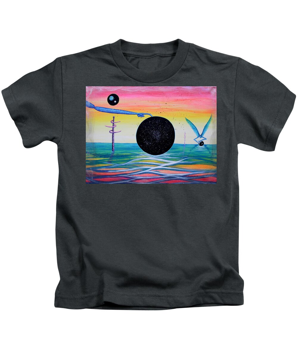 Leruedunfrei Kids T-Shirt featuring the painting Le'Ruedunfrei X by M E