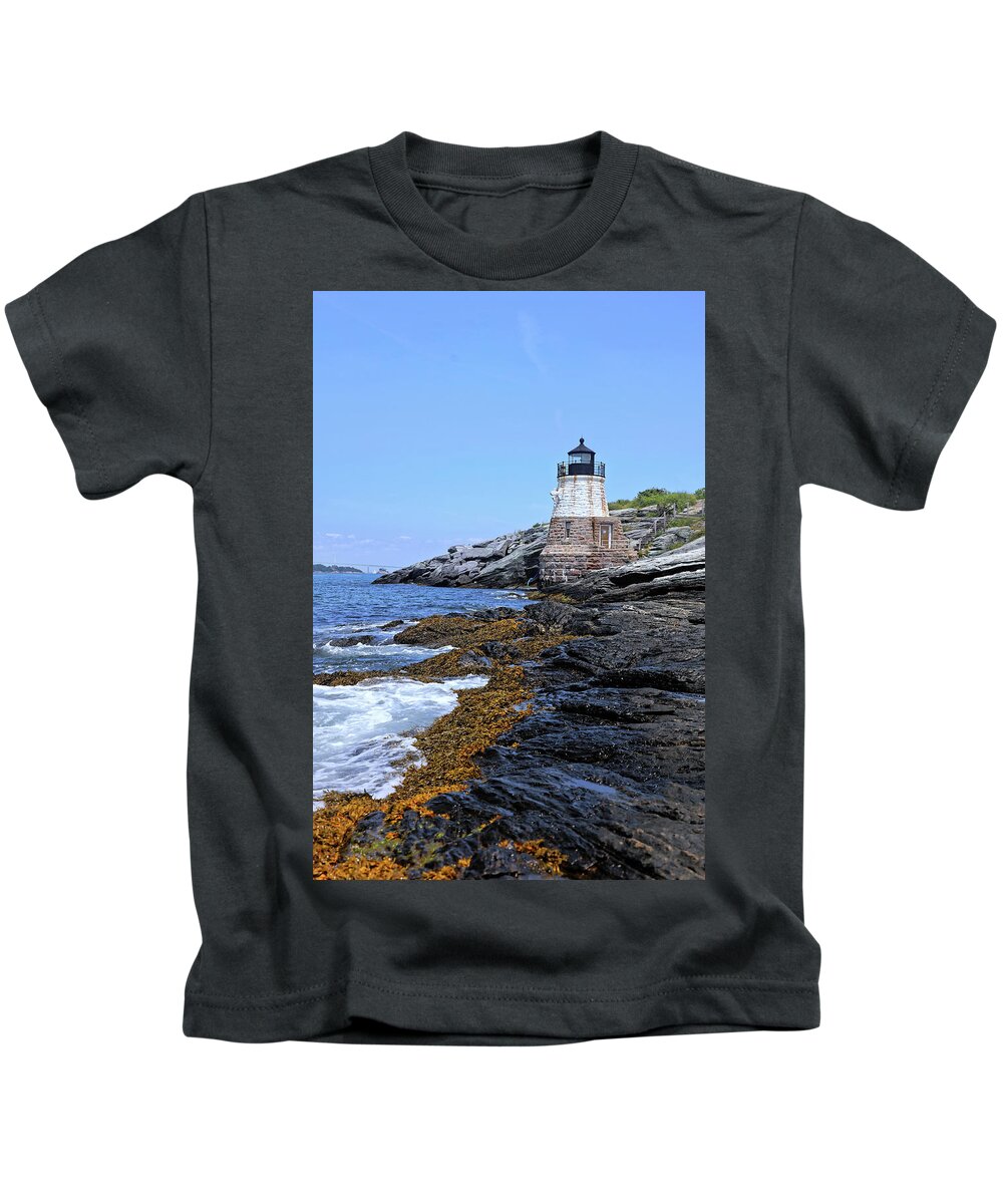 Lighthouse Kids T-Shirt featuring the photograph Castle Hill Lighthouse 6 by Doolittle Photography and Art