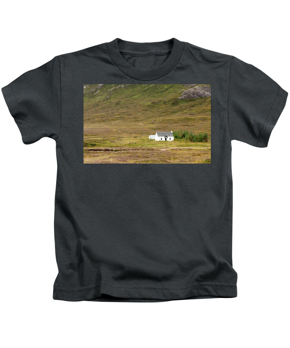 Guesthouse Kids T-Shirt featuring the photograph Lonely House in Scotland by Michalakis Ppalis