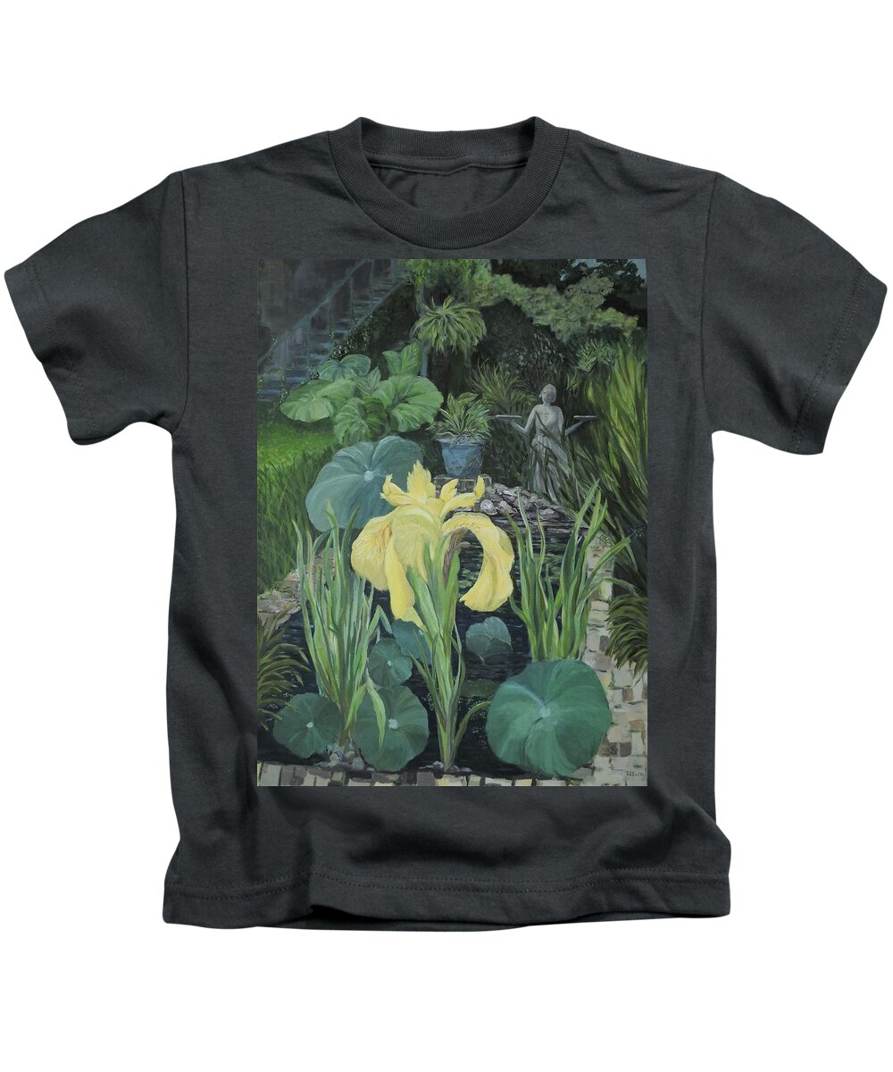Art Kids T-Shirt featuring the painting Lowcountry Pond Garden by Deborah Smith
