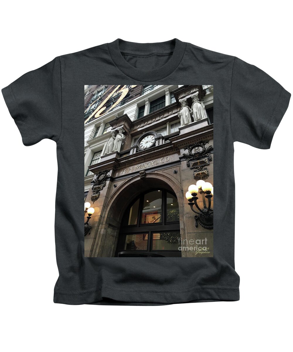 Macy's Kids T-Shirt featuring the photograph Macys Herald Square NYC by CAC Graphics