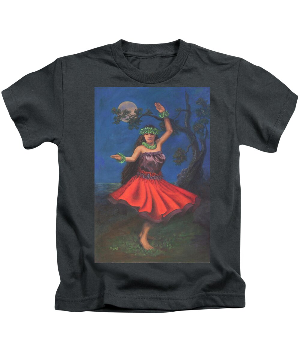 Full Kids T-Shirt featuring the painting Mahina by Megan Collins