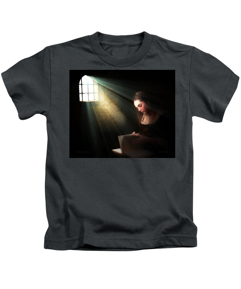 Monarch Kids T-Shirt featuring the digital art Mary, Queen Of Scots by Mark Allen