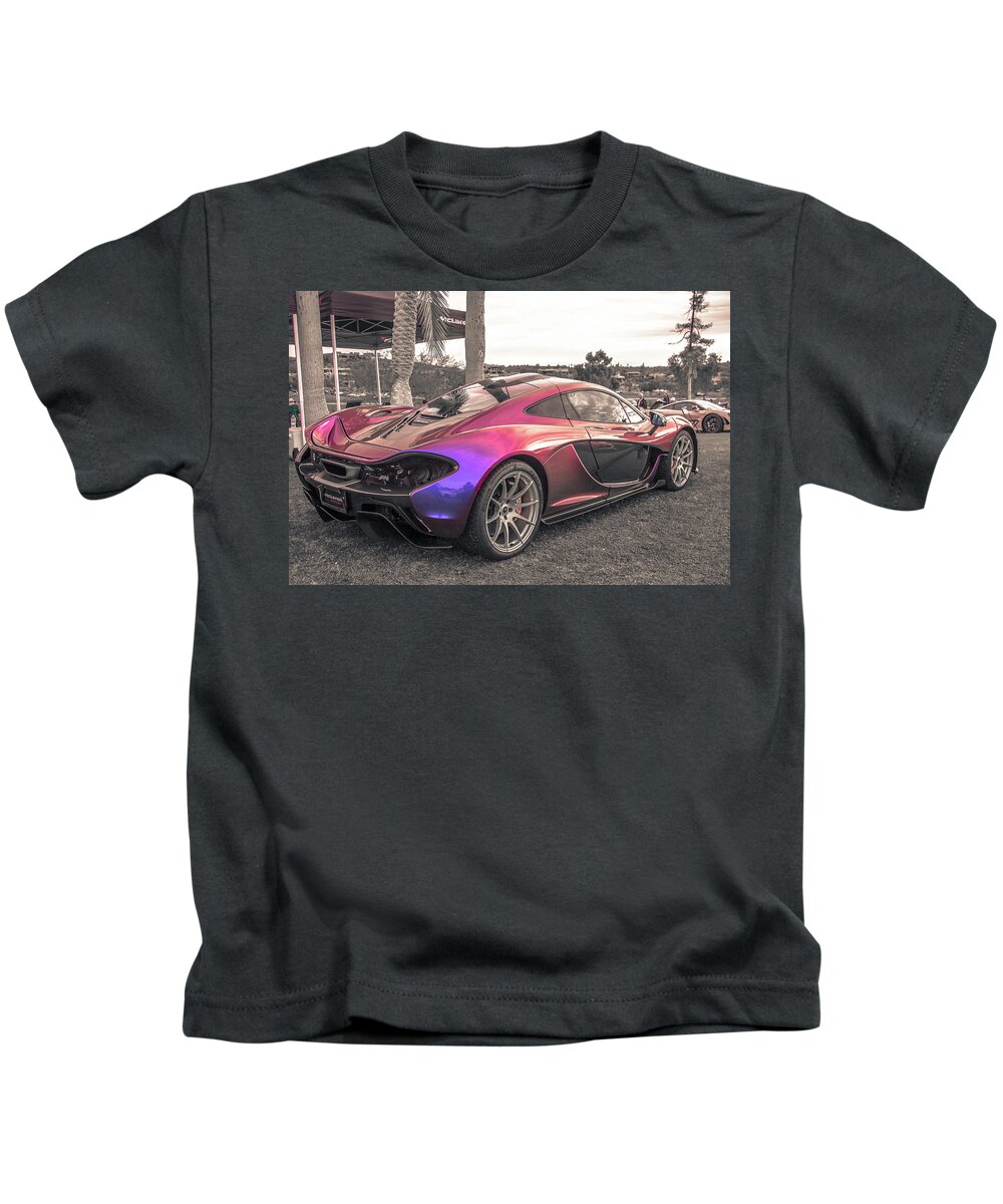 Mclaren Kids T-Shirt featuring the photograph McLaren color change by Darrell Foster