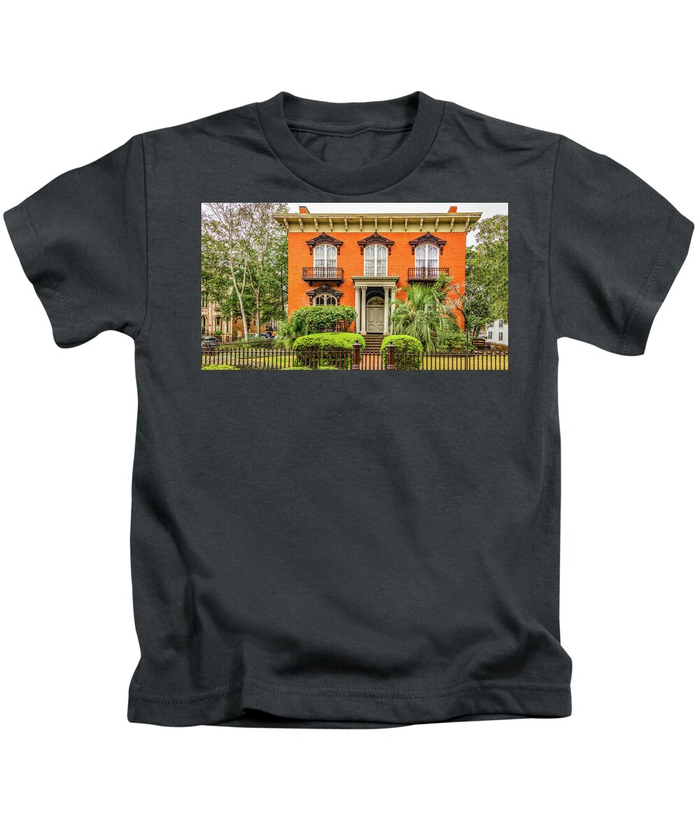 Historic Home Kids T-Shirt featuring the photograph Mercer Williams House by Marcy Wielfaert