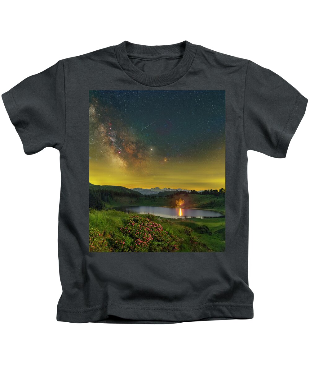 Mountains Kids T-Shirt featuring the photograph Midsummer Night's Dream by Ralf Rohner