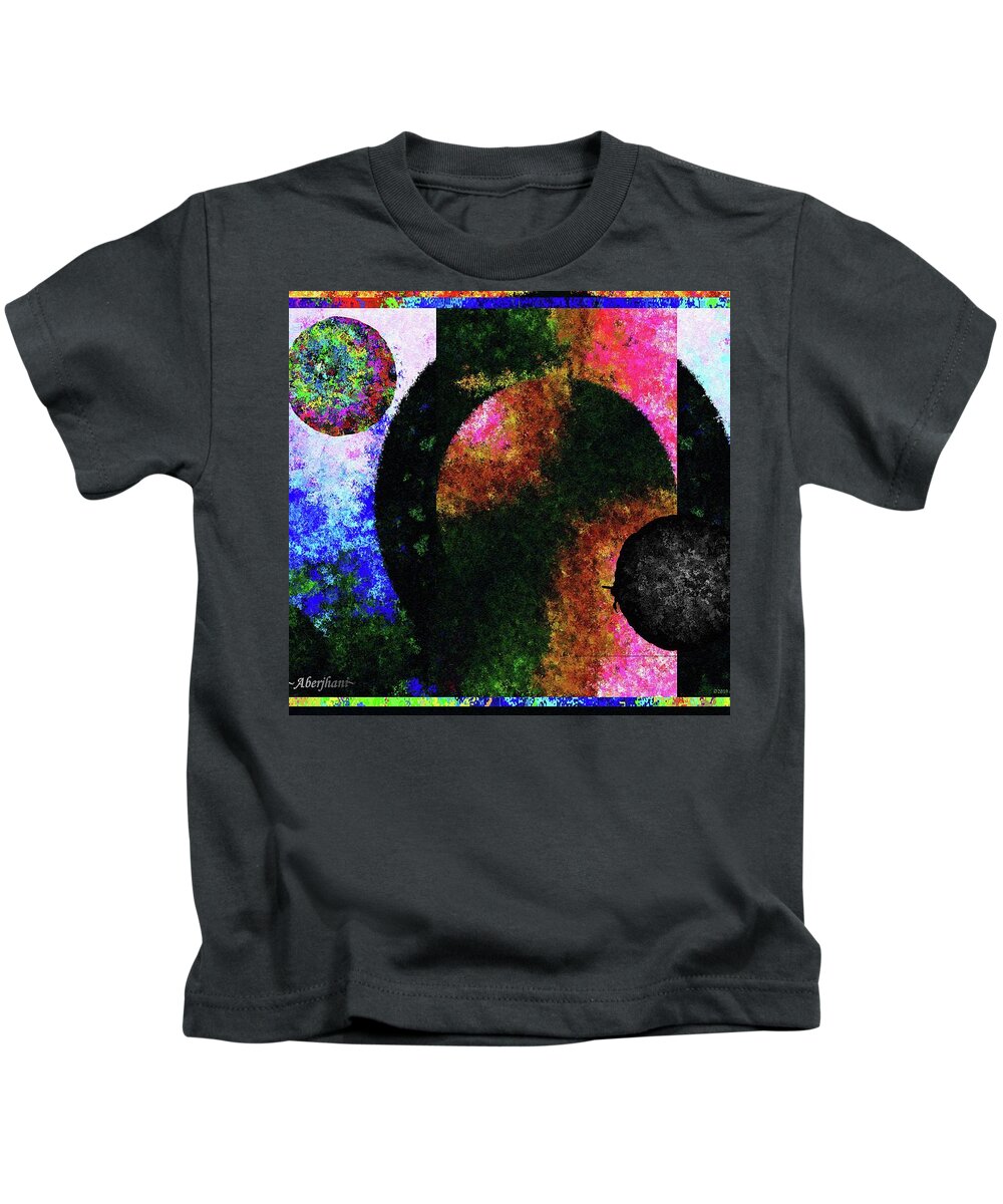 Polychromatic Kids T-Shirt featuring the painting Miguel Upon the Sand Dunes of 2019 by Aberjhani