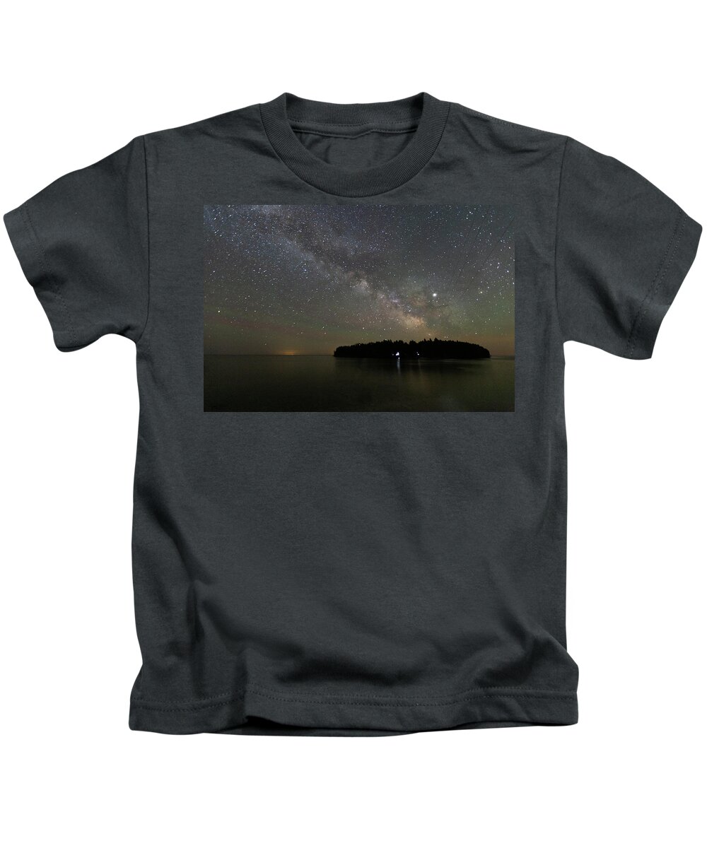 Door County Kids T-Shirt featuring the photograph Milky Way Over Cana Island by Paul Schultz