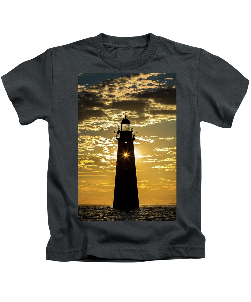 Lighthouse Kids T-Shirt featuring the photograph Minot Sun by Ann-Marie Rollo
