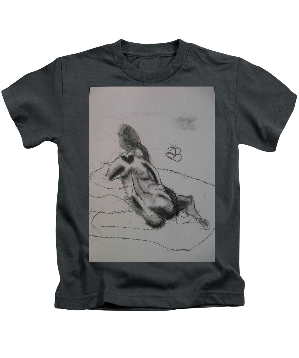  Kids T-Shirt featuring the drawing model named Chieh one by AJ Brown