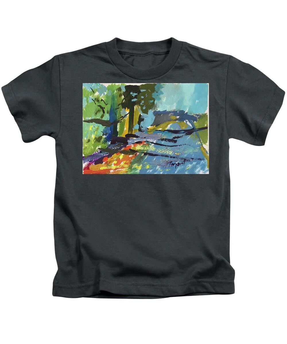 Gouache Kids T-Shirt featuring the painting Mother's Lane by Margaret Norville